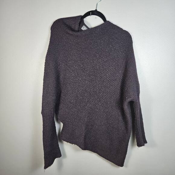Wooden Ships Paola Buendia Purple Knit Wool/Mohair Blend Poncho Sweater Size S/M - Picture 1 of 5